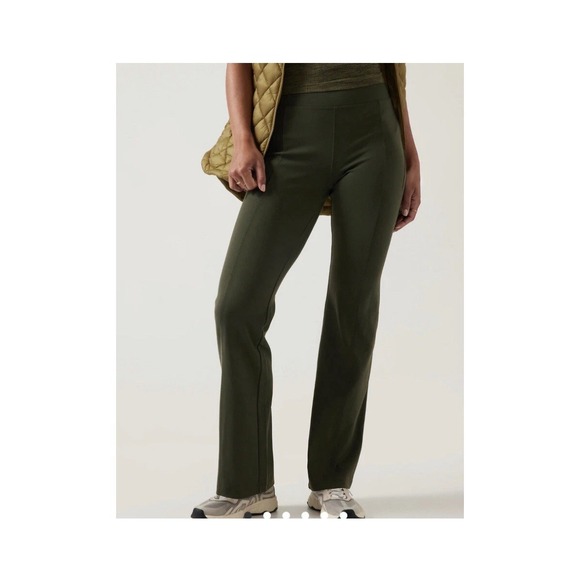 Athleta Pants - Athleta Delancey Straight Leg Pant Sz LT Aspen Olive Green Pull On Stretch City